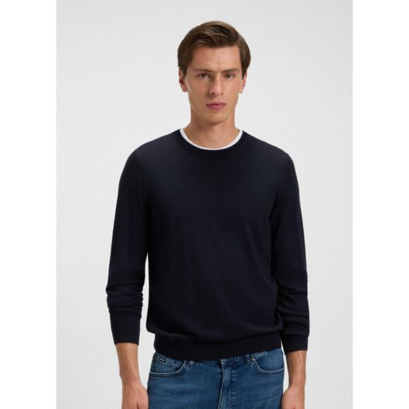 NWOT Hugo Boss Merino-Wool Sweater Slim Fit Dark Blue Size XXL